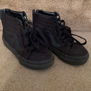 Kids Black high top Vans